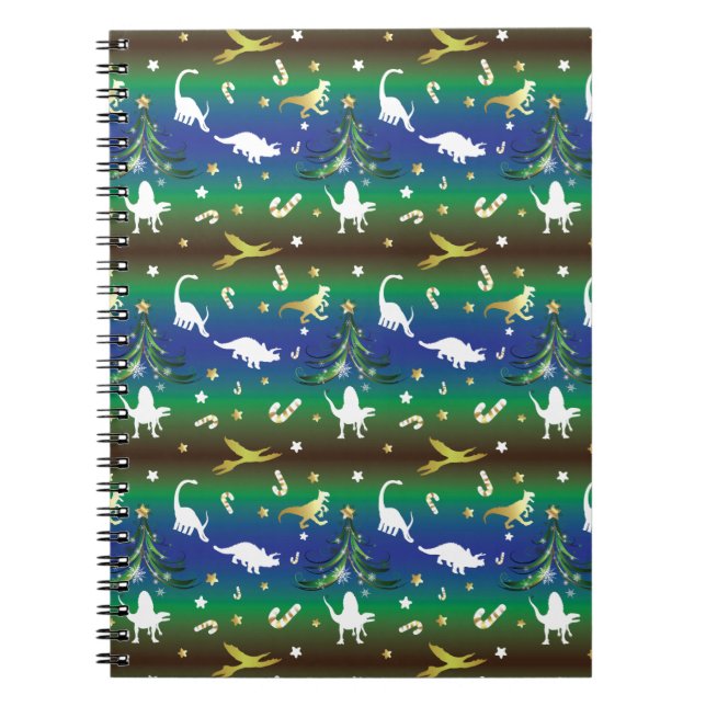 Dinosaur Christmas Tree Notebook (Front)