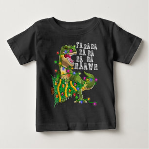 Dinosaur Christmas Tree Rex Men Boys Kids Baby T-Shirt