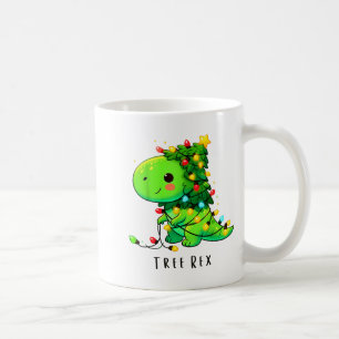 Dinosaur Christmas Tree Rex Pajamas Men Boys Xmas  Coffee Mug