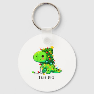 Dinosaur Christmas Tree Rex Pajamas Men Boys Xmas Keychain
