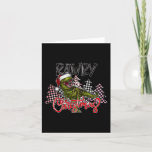 Dinosaur Christmas Tree Rex Pyjamas Men Boys Xmas Card