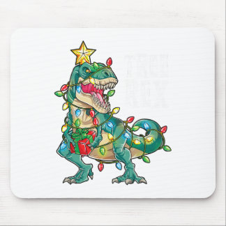 Dinosaur Christmas Tree Rex Pyjamas Men Boys Xmas Mouse Pad