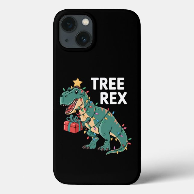 Dinosaur Christmas Tree Rex Pyjamas Xmas Lights  Case-Mate iPhone Case (Back)