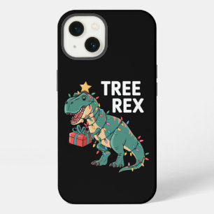Dinosaur Christmas Tree Rex Pyjamas Xmas Lights  iPhone 13 Case