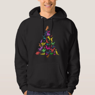 Dinosaur Christmas Tree T-Rex Idea Kids & Dino Xma Hoodie