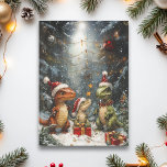 Dinosaur Christmas Tyrannosaur  Card<br><div class="desc">This design may be personalized in the area provided by changing the photo and/or text. Or it can be customized by clicking Personalize this Template and then choosing the click to customize further option and delete or change the colour of the background, add text, change the text colour or style,...</div>