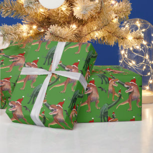 Dinosaur Christmas Wrapping Paper