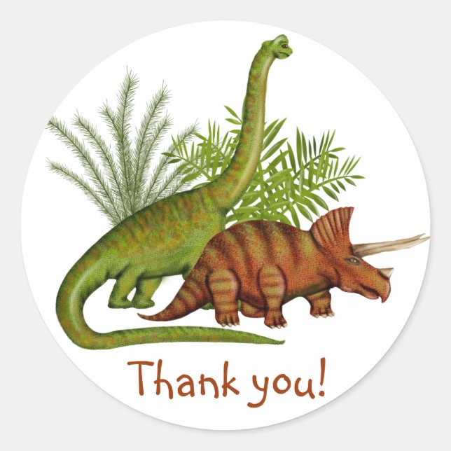 Dinosaur Classic Round Sticker (Front)