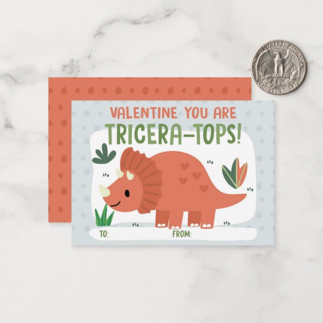 Dinosaur Classroom Valentine's Day Card (Front/Back In Situ)