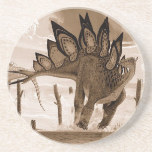 Dinosaur Coaster Stegosaurus Sepia Gregory Paul