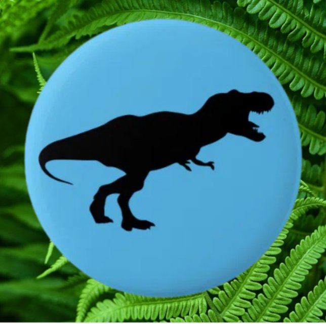 Dinosaur Colourful Blue 2 Inch Round Button (Bring your dream party to life with our selection of quality Dinosaur themed party supplies )