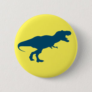 Dinosaur Colourful Yellow 2 Inch Round Button