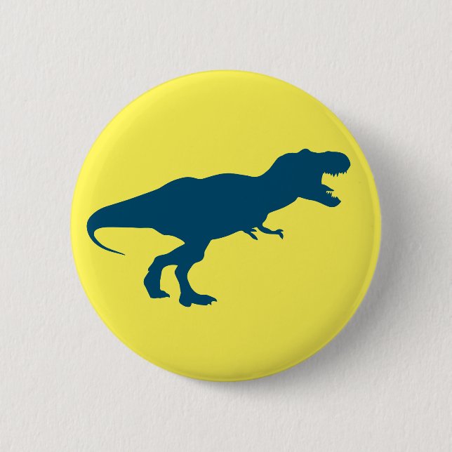 Dinosaur Colourful Yellow 2 Inch Round Button (Front)