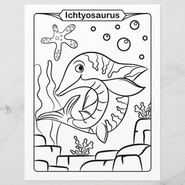 Dinosaur Colouring Page - Ichtyosaurus (Front)