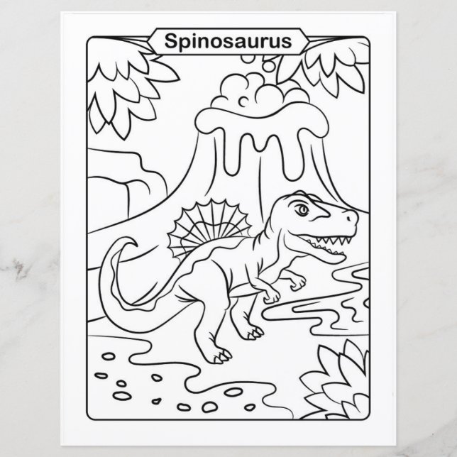 Dinosaur Colouring Page - Spinosaurus (Front)