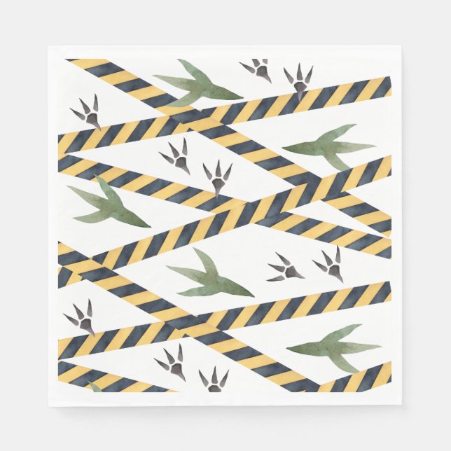 Dinosaur Construction Party Napkins (Front)