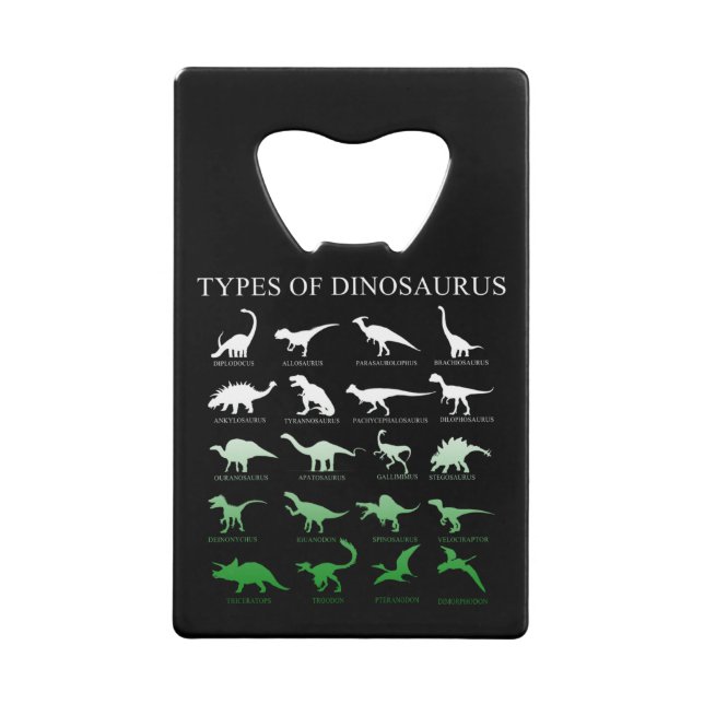 dinosaur credit card bottle opener (Front)