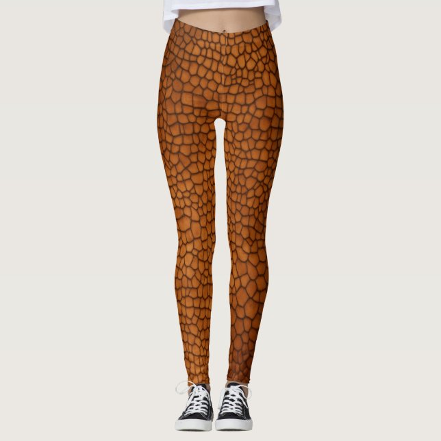 Dinosaur crocodile   skin texture LAGGING Leggings (Front)