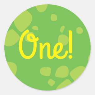 Dinosaur Cute 1st Birthday Thank You Sticker Seals