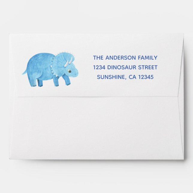Dinosaur Cute Baby Shower Party Envelope (Back (Top Flap))