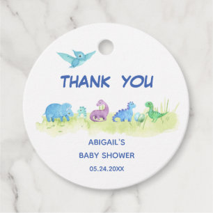 Dinosaur Cute Baby Shower Thank You Favour Tags