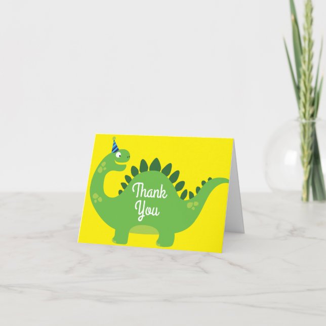 Dinosaur Cute Merci 1ère carte d'anniversaire (Devant)