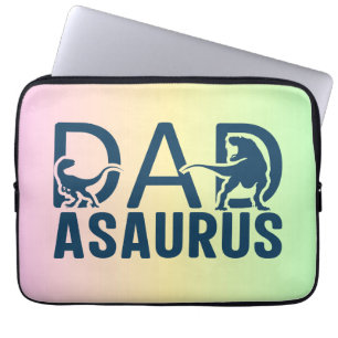 Dinosaur Dad Dad Asaurus Dino Lover T Rex Dad Dino Laptop Sleeve