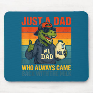 Dinosaur Dad Retro Milk Joke Funny Father's Day Mouse Pad