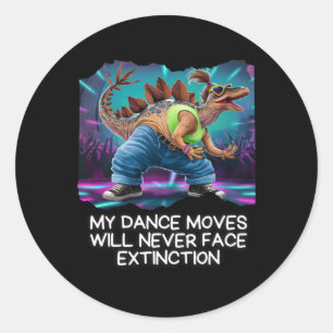 Dinosaur Dance Funny Dancing Dino  Classic Round Sticker
