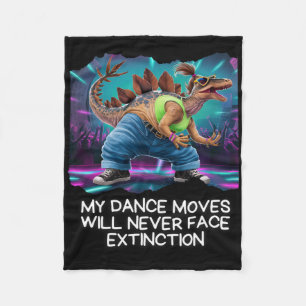 Dinosaur Dance Funny Dancing Dino  Fleece Blanket