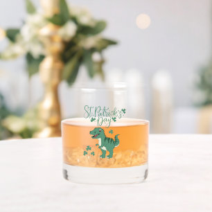Dinosaur Day Celebration – T-Rex in St. Patrick’s  Whiskey Glass
