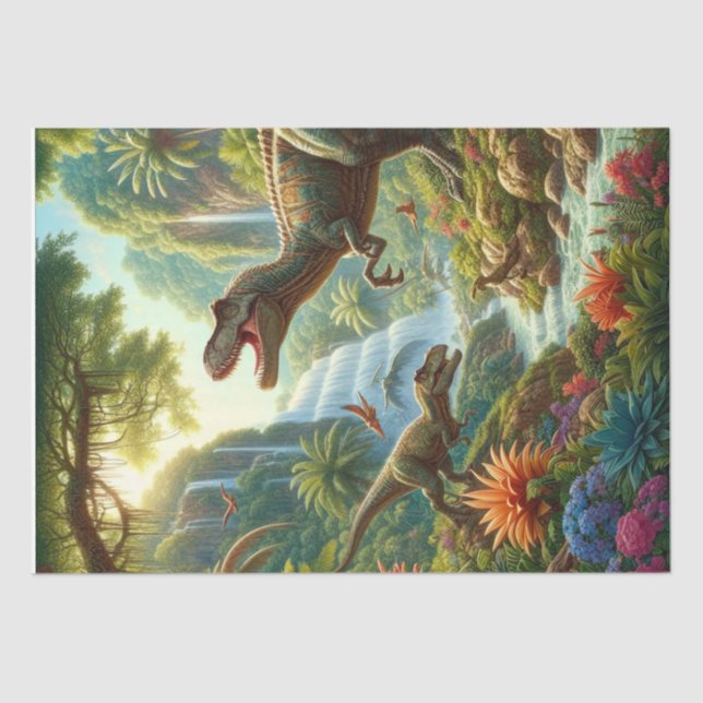 Dinosaur Decoupage Craft  Tissue Paper (Front)