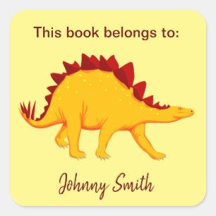 Dinosaur Design Bookplate Sticker