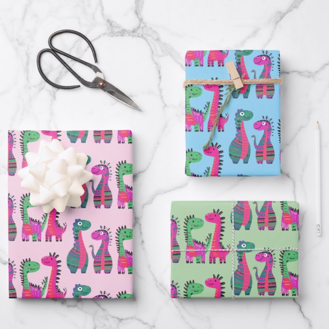 Dinosaur Design Wrapping Paper (Front)