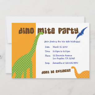 Dinosaur Dig Anniversaire Thème Carte d'invitation