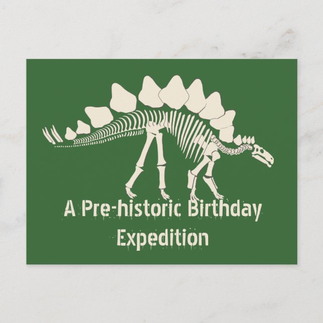 Dinosaur Dig Birthday Adventure Invitation Postcard (Front)