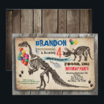 Dinosaur dig birthday invitation rustic fossil<br><div class="desc">ANY AGE.
Rustic dinosaur birthday invitation. Boy kids birthday invite. Rustic retro dinosaurs. Dino-mite printable digital invite.</div>