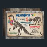 Dinosaur dig birthday invitation rustic fossil<br><div class="desc">ANY AGE.
Rustic dinosaur birthday invitation. Boy kids birthday invite. Rustic retro dinosaurs. Dino-mite printable digital invite.</div>