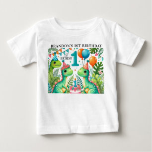Dinosaur Dino 1st Birthday Party Baby T-Shirt