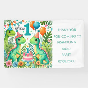Dinosaur Dino 1st Birthday Party  Banner