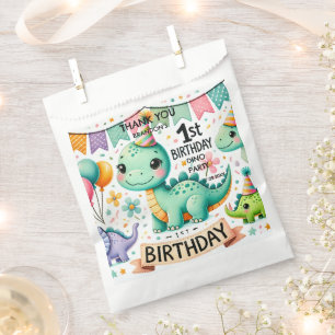 Dinosaur Dino 1st Birthday Party Favour Bag