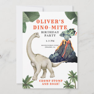 Dinosaur Dino-mite Anniversaire Invitation