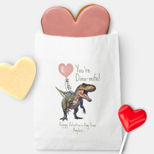 Dinosaur Dino-mite Classroom Valentine Photo Favour Bag