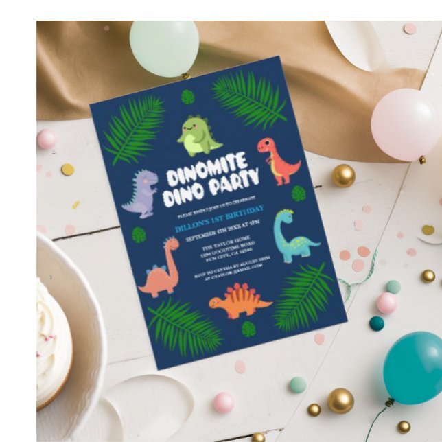 Dinosaur Dino Party | First Birthday Party  Invitation (Creator Uploaded)