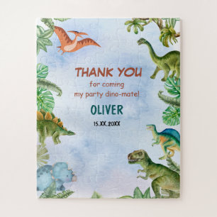 Dinosaur Dino T-rex Birthday Gift Thank You Jigsaw Puzzle