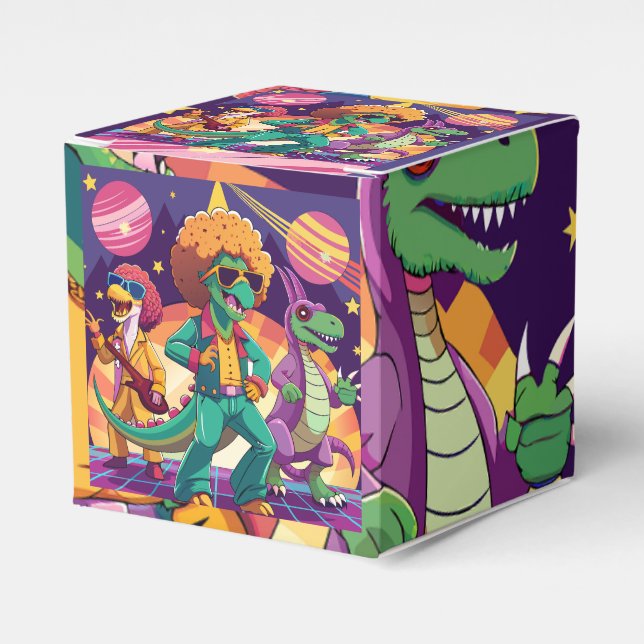 Dinosaur Disco Dig Foam Boards Favor Box (Front Side)