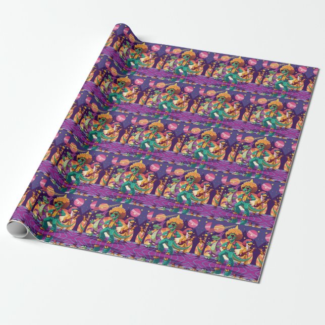 Dinosaur Disco Dig Foam Boards Wrapping Paper (Unrolled)