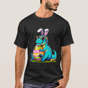 Dinosaur Easter Bunny Egg Happy Eastrawr T Rex Kid T-Shirt