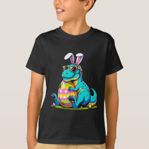 Dinosaur Easter Bunny Egg Happy Eastrawr T Rex Kid T-Shirt