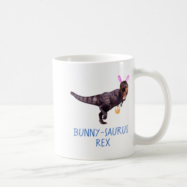 Dinosaur Easter Bunny T Rex Tyrannosaurus Funny T  Coffee Mug (Right)